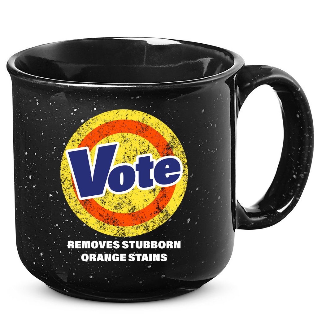 Anti-Trump Vote Removes Stubborn Orange Stains Funny 15oz Campfire Ceramic Mug