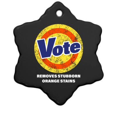 Anti-Trump Vote Removes Stubborn Orange Stains Funny Ceramic Star Ornament