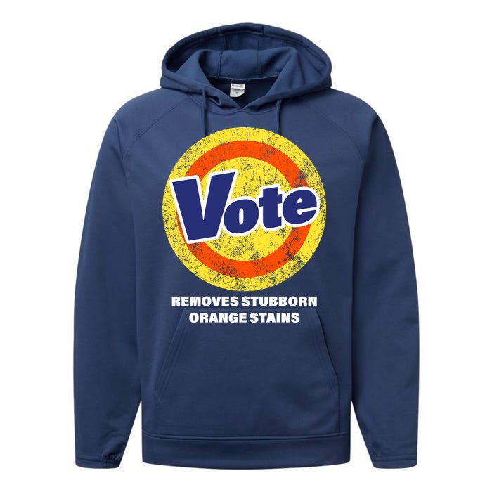 Anti-Trump Vote Removes Stubborn Orange Stains Funny Performance Fleece Hoodie