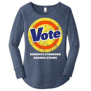 Anti-Trump Vote Removes Stubborn Orange Stains Funny Women's Perfect Tri Tunic Long Sleeve Shirt