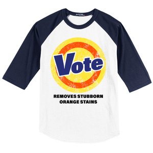 Anti-Trump Vote Removes Stubborn Orange Stains Funny Baseball Sleeve Shirt