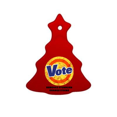 Anti-Trump Vote Removes Stubborn Orange Stains Funny Ceramic Tree Ornament