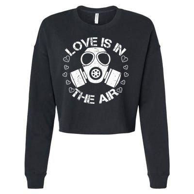 Anti-Valentine Love Is In The Air Cropped Pullover Crew