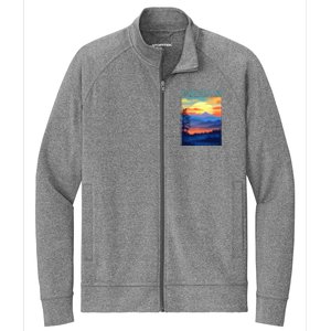 Asheville Nc Usa Mountain Scenic Sunset Style Stretch Full-Zip Cadet Jacket