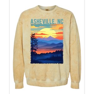 Asheville Nc Usa Mountain Scenic Sunset Style Colorblast Crewneck Sweatshirt