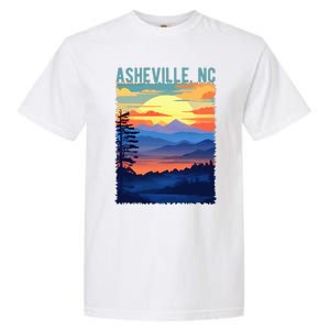 Asheville Nc Usa Mountain Scenic Sunset Style Garment-Dyed Heavyweight T-Shirt