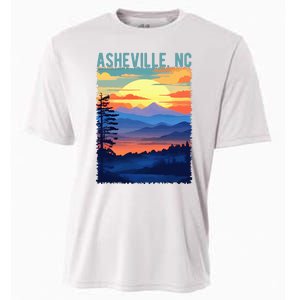 Asheville Nc Usa Mountain Scenic Sunset Style Cooling Performance Crew T-Shirt