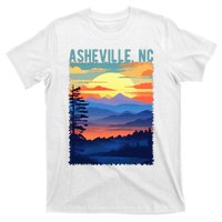 Asheville Nc Usa Mountain Scenic Sunset Style T-Shirt