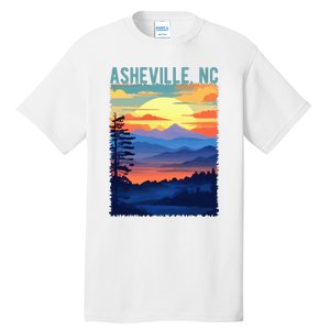 Asheville Nc Usa Mountain Scenic Sunset Style Tall T-Shirt