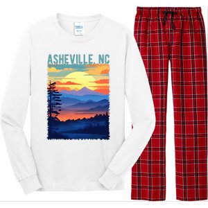 Asheville Nc Usa Mountain Scenic Sunset Style Long Sleeve Pajama Set