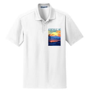 Asheville Nc Usa Mountain Scenic Sunset Style Dry Zone Grid Polo