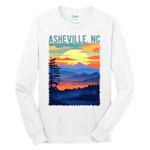 Asheville Nc Usa Mountain Scenic Sunset Style Tall Long Sleeve T-Shirt