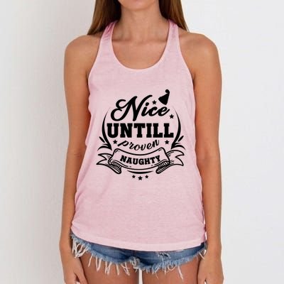 Attorney Nice Until Proven Naughty Christmas Funny Gift Women's Knotted Racerback Tank