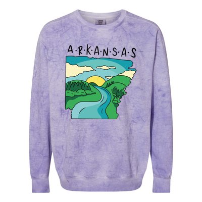 Arkansas Nature View Colorblast Crewneck Sweatshirt