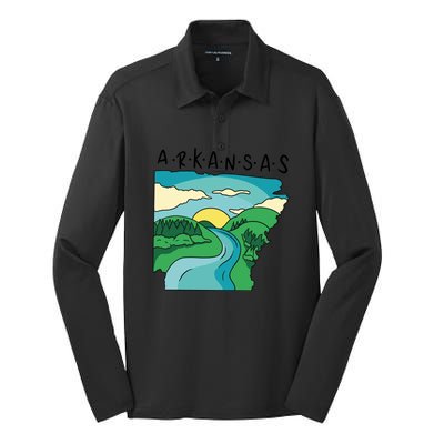 Arkansas Nature View Silk Touch Performance Long Sleeve Polo