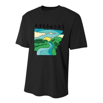 Arkansas Nature View Youth Performance Sprint T-Shirt