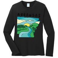 Arkansas Nature View Ladies Long Sleeve Shirt