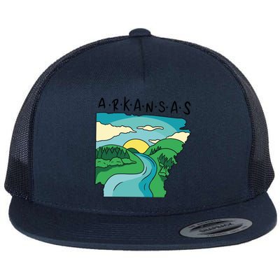 Arkansas Nature View Flat Bill Trucker Hat