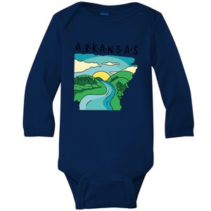 Arkansas Nature View Baby Long Sleeve Bodysuit