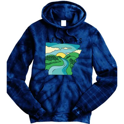 Arkansas Nature View Tie Dye Hoodie