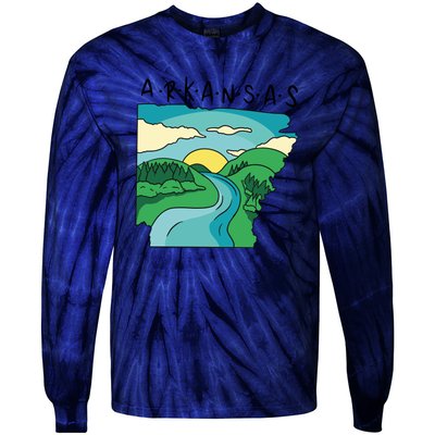 Arkansas Nature View Tie-Dye Long Sleeve Shirt