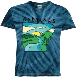 Arkansas Nature View Kids Tie-Dye T-Shirt