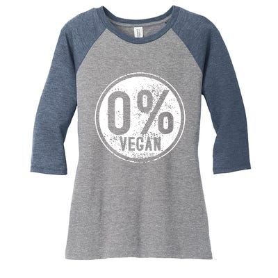 AntiVegan Non Vegetarian BBQ MeatEater Women's Tri-Blend 3/4-Sleeve Raglan Shirt