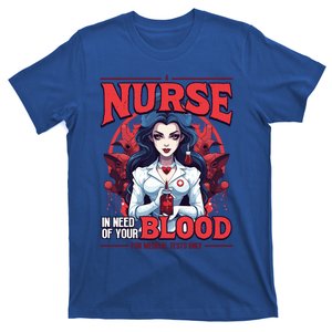 A Nurse Vampire In Need Of Blood Funny Halloween Nurse Meaningful Gift T-Shirt