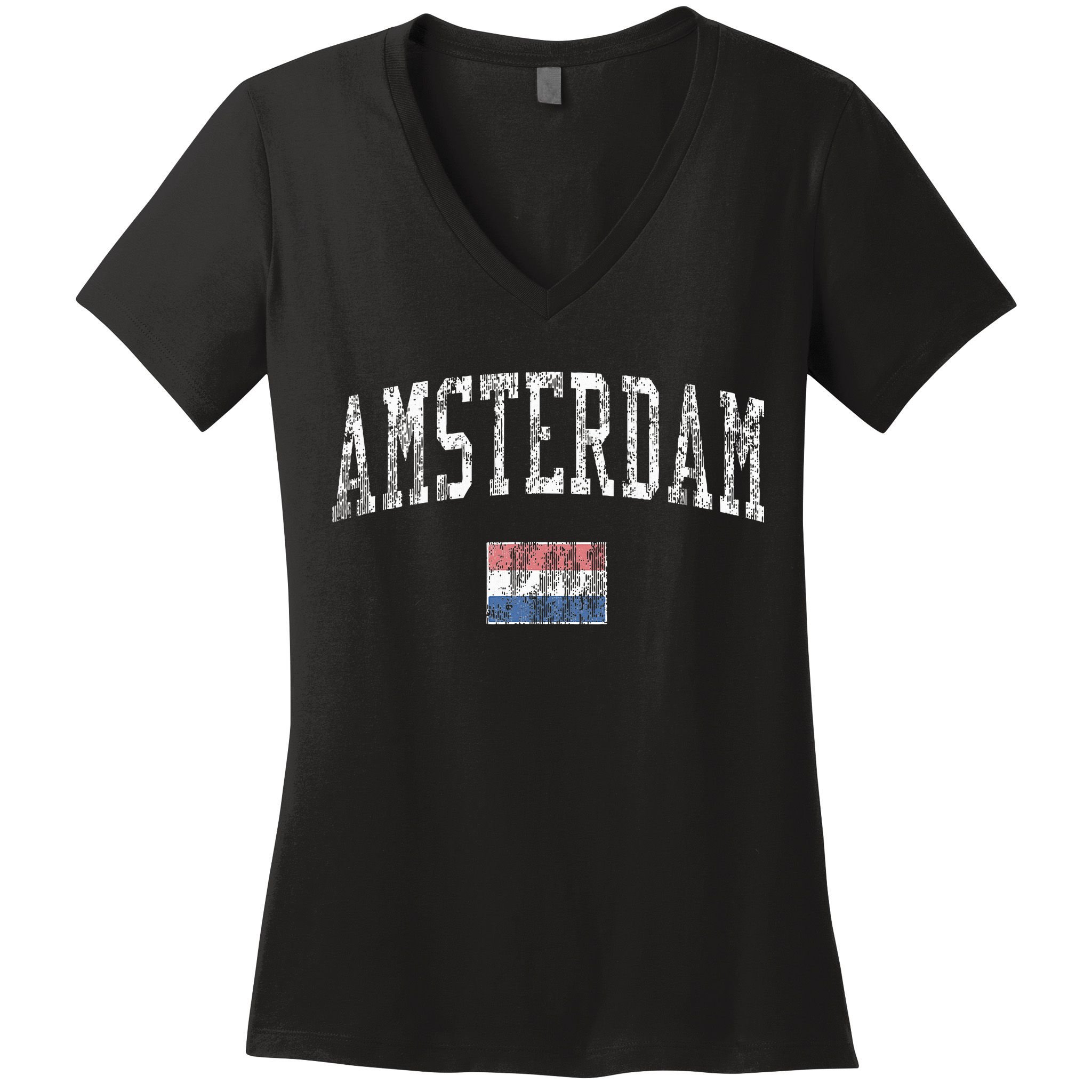 Amsterdam Netherlands Vintage Sports Women's V-Neck T-Shirt