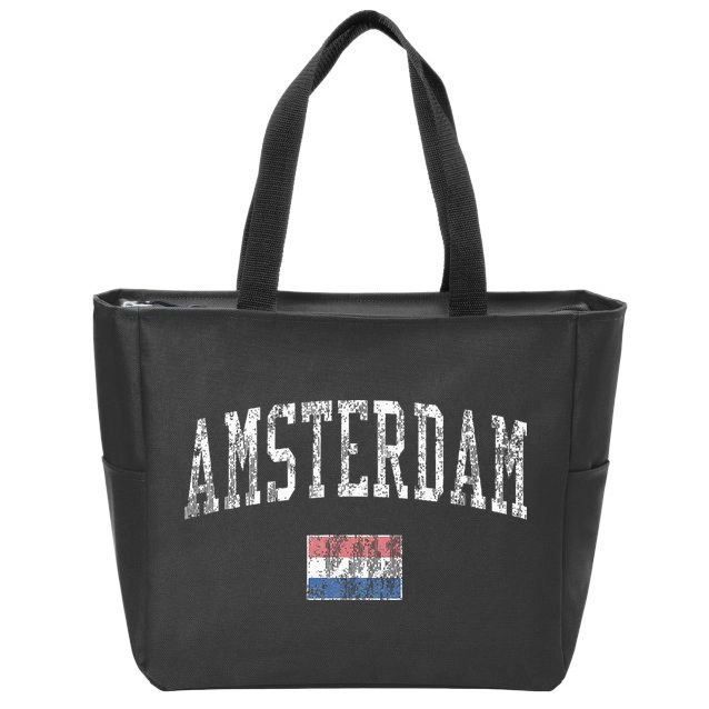 Amsterdam Netherlands Vintage Sports Zip Tote Bag