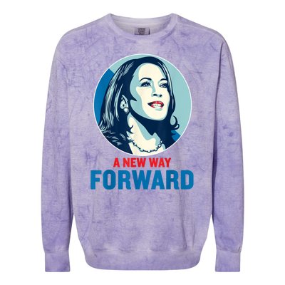 A New Way Forward 2024 Kamala Walz Colorblast Crewneck Sweatshirt