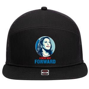 A New Way Forward 2024 Kamala Walz 7 Panel Mesh Trucker Snapback Hat