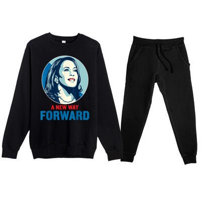 A New Way Forward 2024 Kamala Walz Premium Crewneck Sweatsuit Set