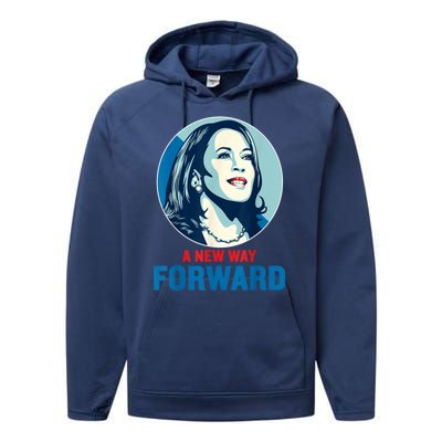 A New Way Forward 2024 Kamala Walz Performance Fleece Hoodie