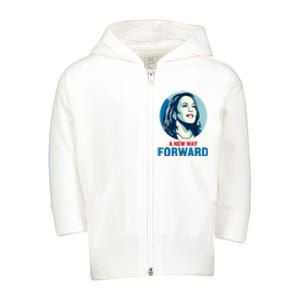 A New Way Forward 2024 Kamala Walz Toddler Zip Fleece Hoodie