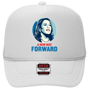 A New Way Forward 2024 Kamala Walz High Crown Mesh Back Trucker Hat