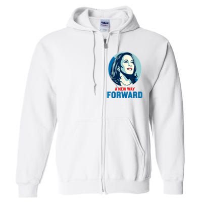 A New Way Forward 2024 Kamala Walz Full Zip Hoodie