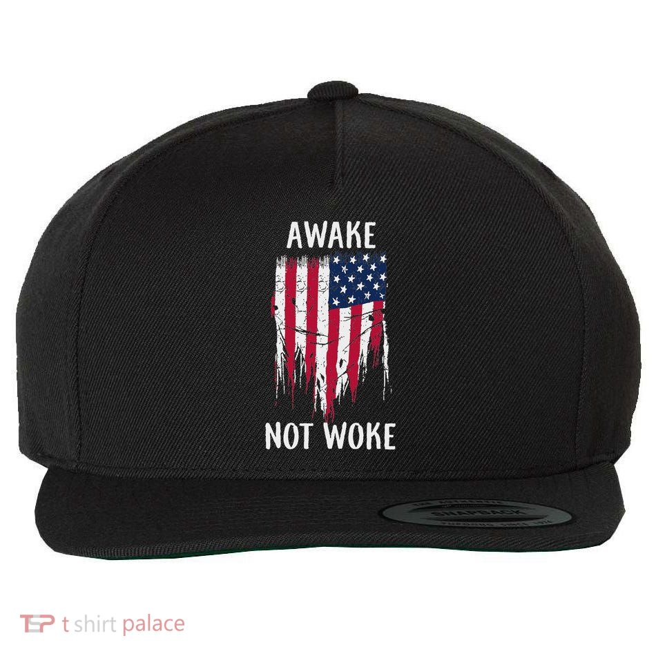 Awake Not Woke Anti Censorship Cancel Culture Wool Snapback Cap