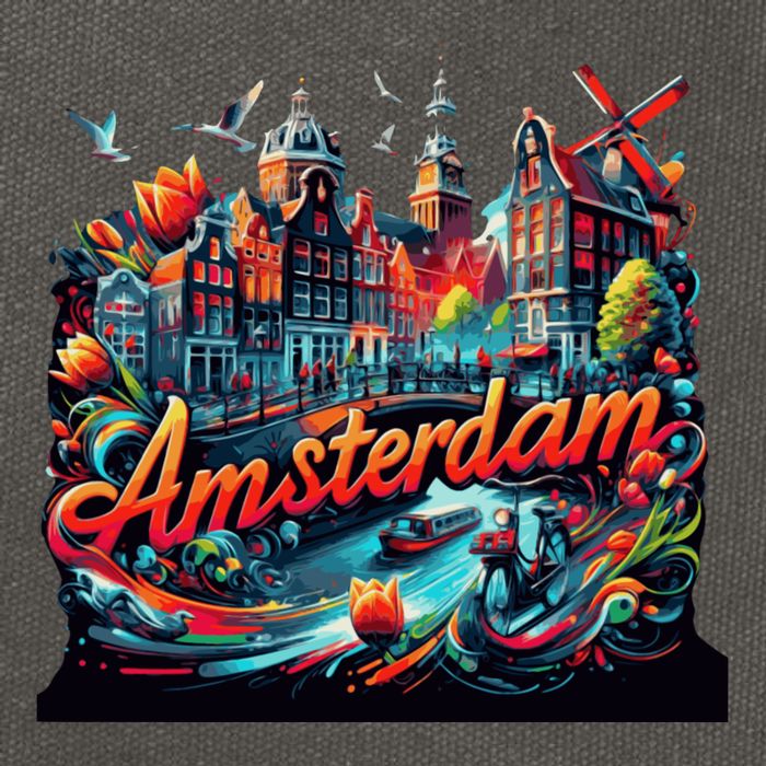 Amsterdam Netherlands Windmills Holland Cotton Canvas Backpack
