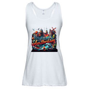 Amsterdam Netherlands Windmills Holland Ladies Essential Flowy Tank