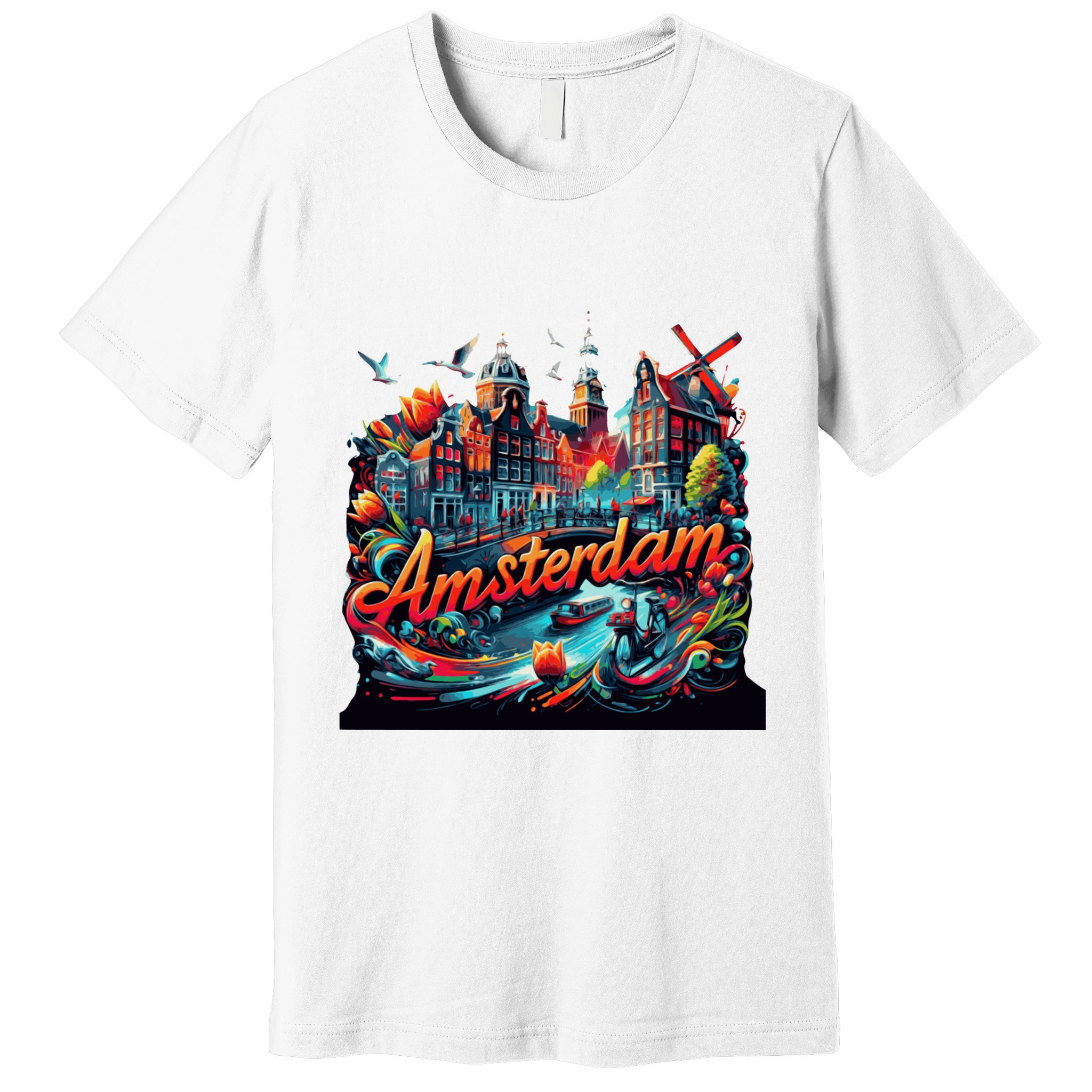 Amsterdam Netherlands Windmills Holland Premium T-Shirt