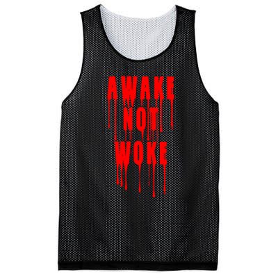 Awake Not Woke Patriotic American Pride Bloody Mesh Reversible Basketball Jersey Tank