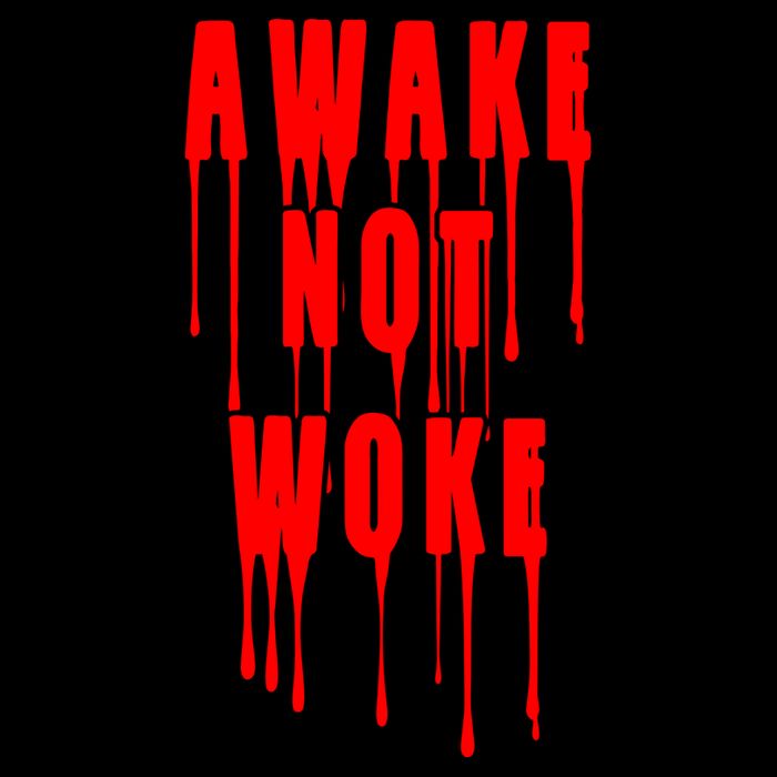 Awake Not Woke Patriotic American Pride Bloody Baby Bodysuit