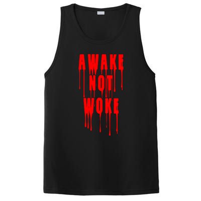 Awake Not Woke Patriotic American Pride Bloody PosiCharge Competitor Tank