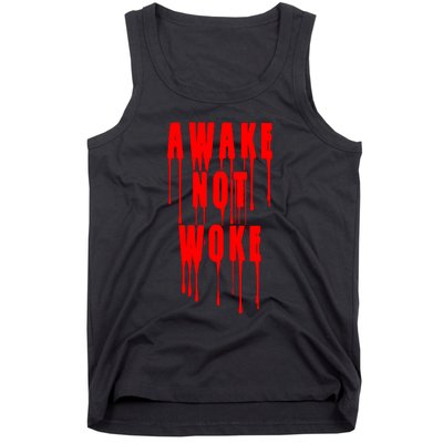 Awake Not Woke Patriotic American Pride Bloody Tank Top