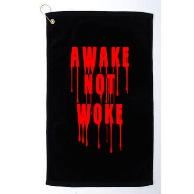 Awake Not Woke Patriotic American Pride Bloody Golf Towel