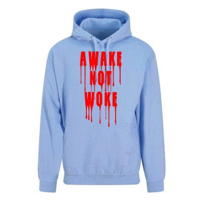 Awake Not Woke Patriotic American Pride Bloody Unisex Surf Hoodie