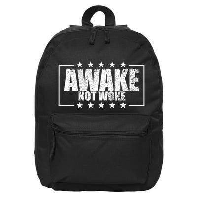 Awake Not Woke Anti Censorship Free Speech Awake Not Woke 16 in Basic Backpack