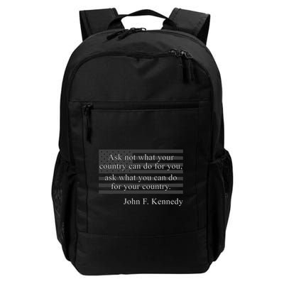 Ask Not What Your Country Can Do For You Jfk Quote Us Flag Daily Commute Backpack