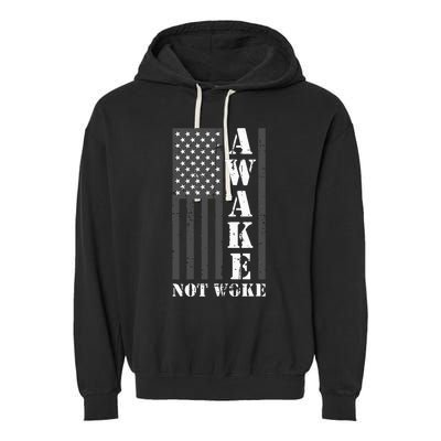 Awake Not Woke Garment-Dyed Fleece Hoodie